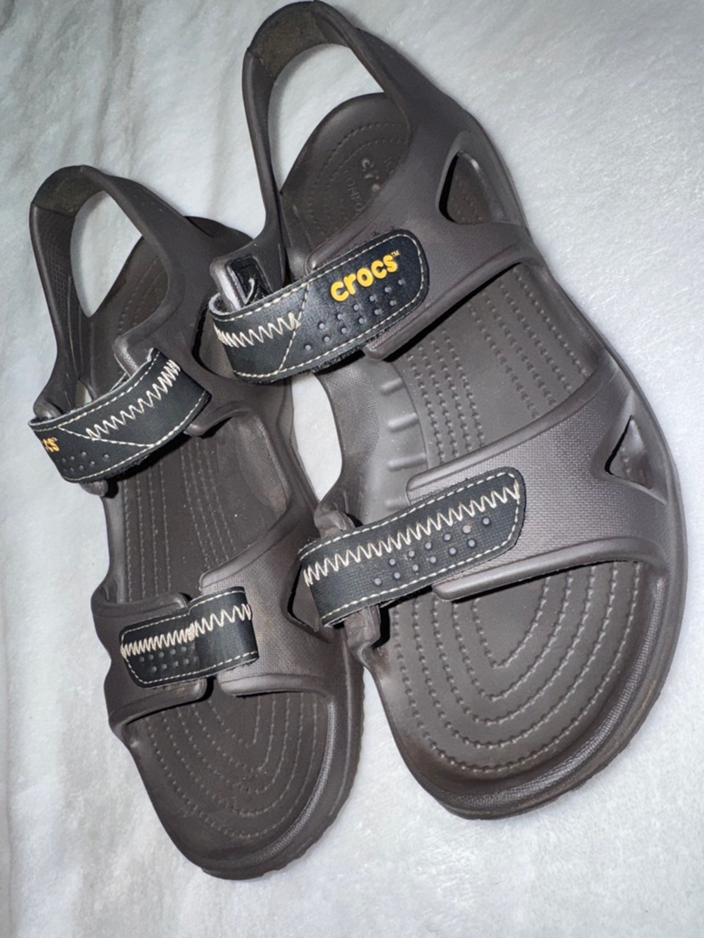 CROCS Dark Brown Adjustable Strap Sandals MENS 11